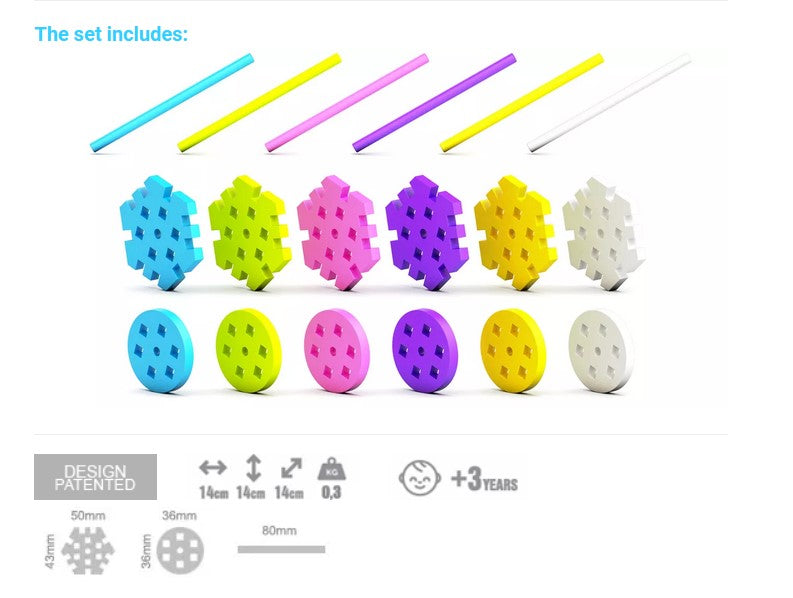 MELI BASIC CONSTRUCTOR PASTEL 60 PIEZAS
