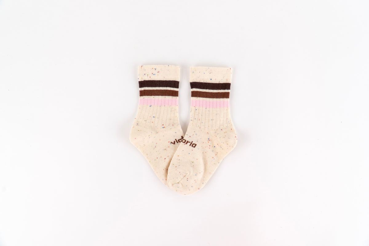 Calcetín Victoria Infantil Jaspeado Rosa