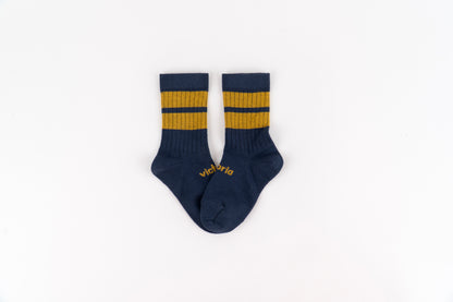 Calcetín Victoria Infantil Canalé Azul