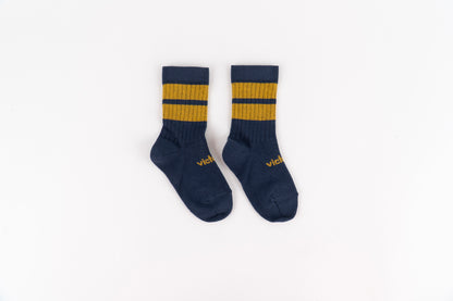 Calcetín Victoria Infantil Canalé Azul