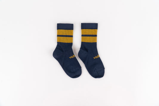 Calcetín Victoria Infantil Canalé Azul