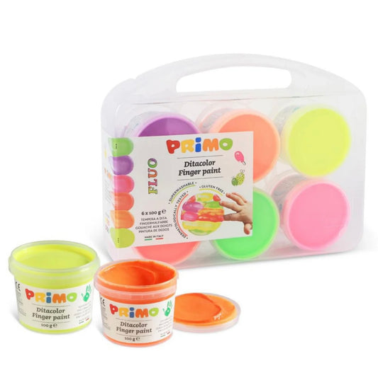 PRIMO TEMPERAS DE DEDO COLOR FLÚOR